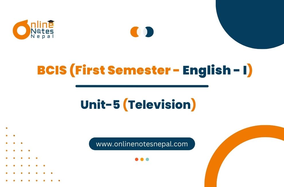 Unit 5: Television - English - I | First Semester  Photo